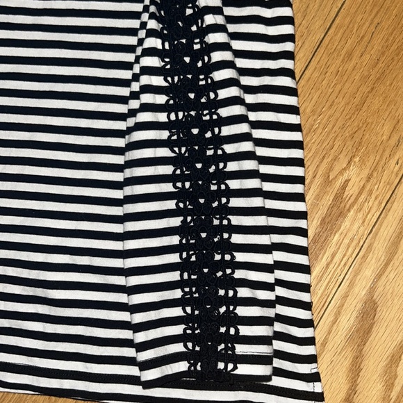J. Crew Striped Top with Lace Design Sleeves EUC - Picture 4 of 8